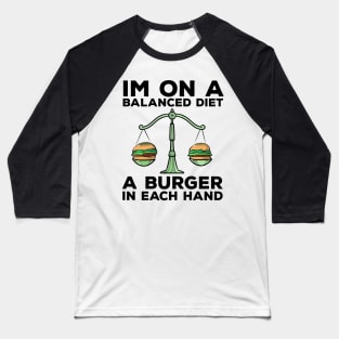 Funny Diet Burger Meme Weightloss Gym Workout Fitness Gift Baseball T-Shirt